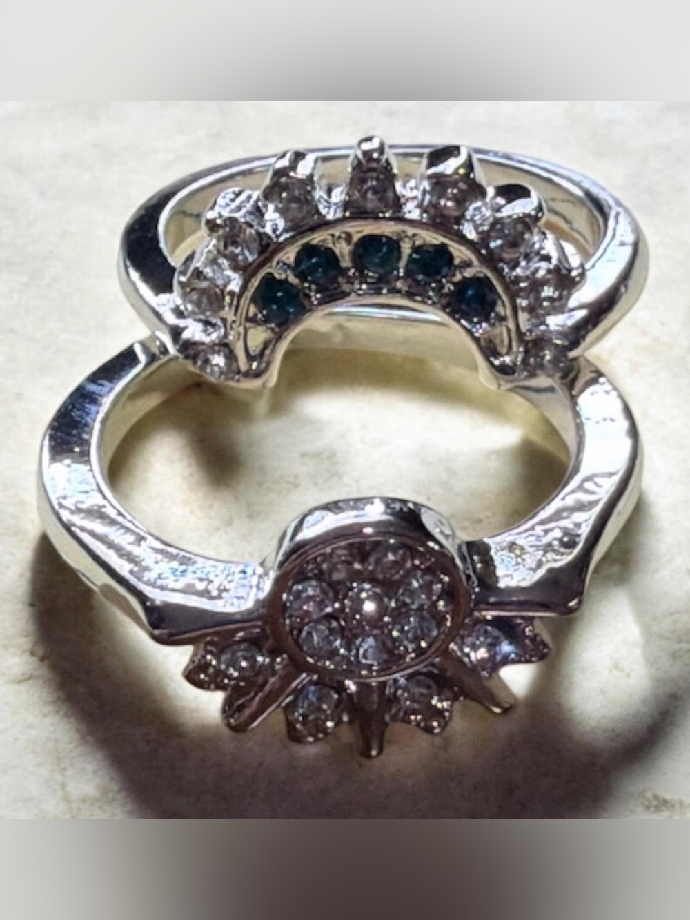 Celestial Sun & Moon Stackable Ring Set - Size 6  NEW